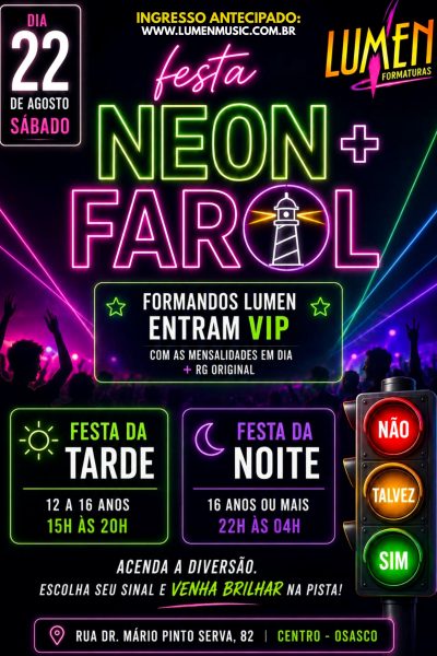 Festa Neon + Farol 2026
